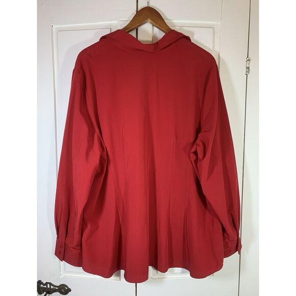 Plus Size Valentines Day Shirt Womens 22/24 Red Lane Bryant Blouse Office School - Picture 3 of 11